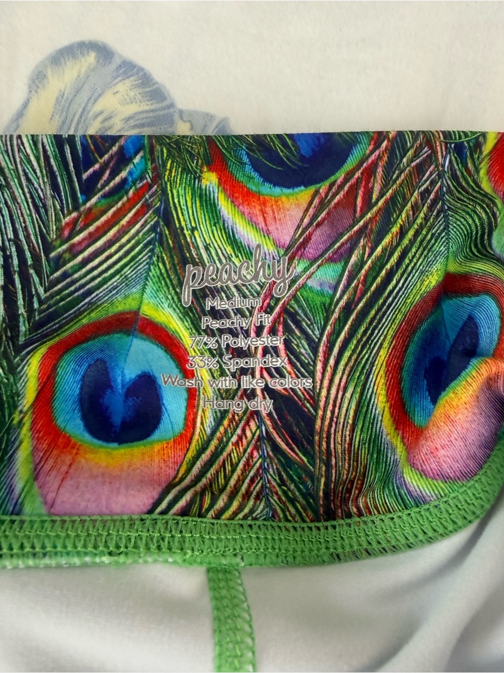 Peachy Peacock Feather Print Athletic Shorts - Picture 3 of 4